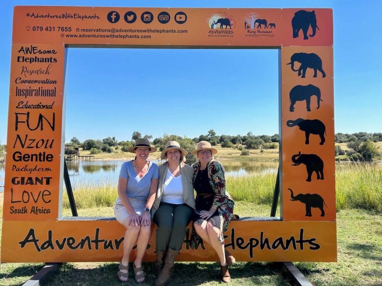 guests adventure with elephants photo frame point